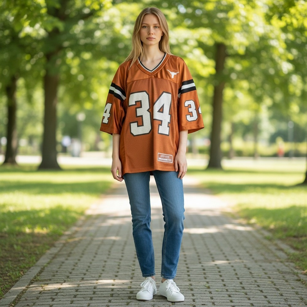 Texas Longhorns Colosseum College Burnt Orange #34 Stitched Jersey-Medium‎